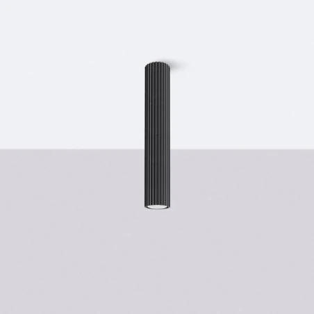 Oswietlenie-sufitowe - lampa podłużna tuba czarna nowoczesna karbon 40 sollux sl.1571 