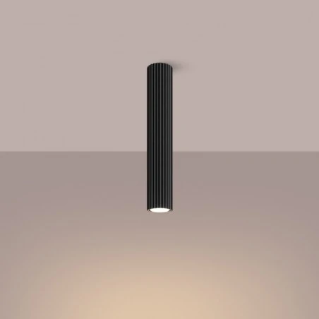 Oswietlenie-sufitowe - lampa podłużna tuba czarna nowoczesna karbon 40 sollux sl.1571 