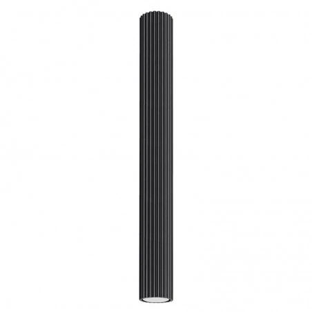 Oprawy-sufitowe - oprawa sufitowa tuba natynkowa karbowana czarna karbon sl.1572 sollux 