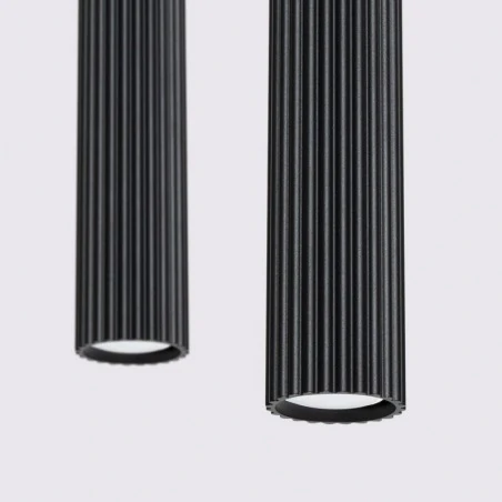 Lampy-sufitowe - lampa wisząca 2 sufitowe tuby karbon 2 czarny sollux sl.1574 