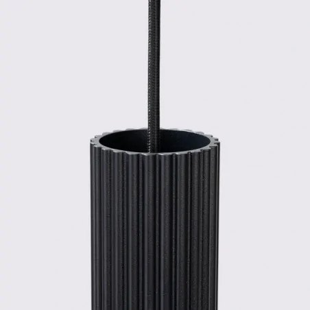 Lampy-sufitowe - lampa wiszące tuby potrójna do salonu czarna karbon 3p sollux sl.1576 