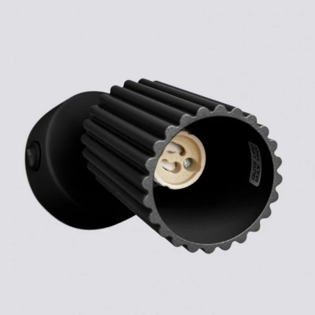 Kinkiety-do-salonu - kinkiet karbon czarny z włącznikiem lampa na ścianę tuba sollux sl.1579 