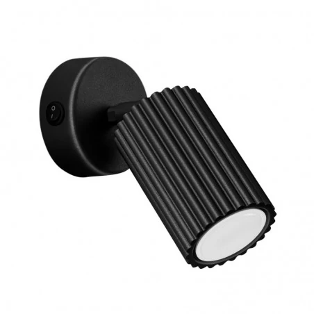 Kinkiety-do-salonu - kinkiet karbon czarny z włącznikiem lampa na ścianę tuba sollux sl.1579 