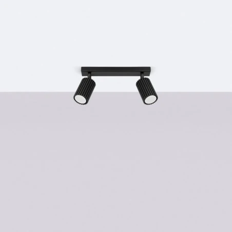 Oswietlenie-sufitowe - plafon spot podwójny 2 tuby karbon 2 czarny sollux sl.1580 