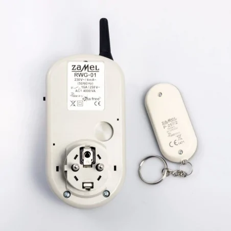 Zestawy-sterowania-bezprzewodowego - zamel rwg-01k gniazdo zdalnie sterowane z pilotem zdalnie sterowane + pilot (rwg-01+p-257/2) 