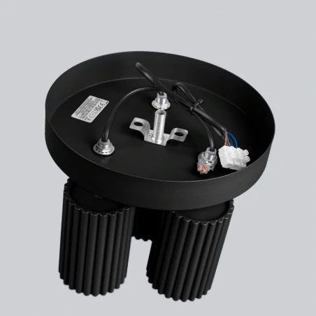 Lampy-sufitowe - lampa sufitowa plafon potrójny czarny 3 karbowane klosze karbon sl.1582 sollux 