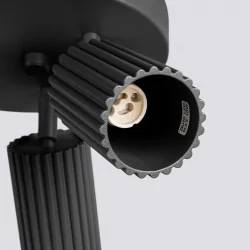Lampy-sufitowe - lampa sufitowa plafon potrójny czarny 3 karbowane klosze karbon sl.1582 sollux 