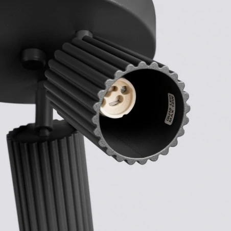 Lampy-sufitowe - lampa sufitowa plafon potrójny czarny 3 karbowane klosze karbon sl.1582 sollux 