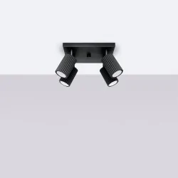 Oswietlenie-sufitowe - lampa przysufitowa 4 regulowane tuby karbon 4 czarny sollux sl.1583 