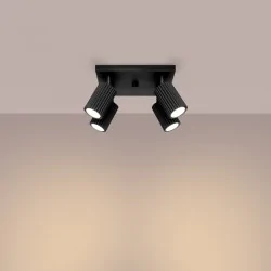 Oswietlenie-sufitowe - lampa przysufitowa 4 regulowane tuby karbon 4 czarny sollux sl.1583 