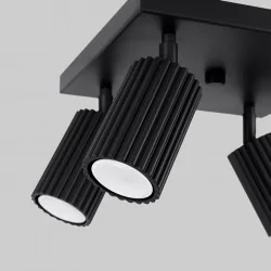 Oswietlenie-sufitowe - lampa przysufitowa 4 regulowane tuby karbon 4 czarny sollux sl.1583 