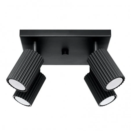 Oswietlenie-sufitowe - lampa przysufitowa 4 regulowane tuby karbon 4 czarny sollux sl.1583 