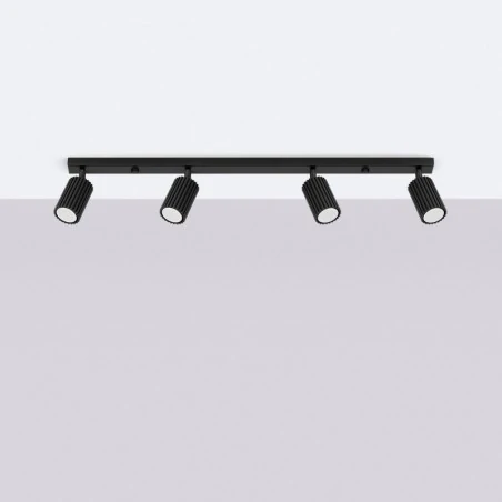 Oswietlenie-sufitowe - plafon poczwórny listwa 4 tuby karbon 4l czarny sollux sl.1584 
