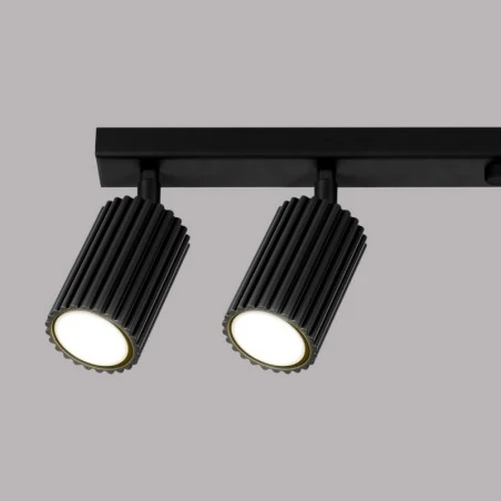 Oswietlenie-sufitowe - lampa oświetleniowa długa listwa 6 tub czarna karbon 6l sollux sl.1585 