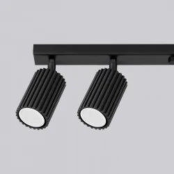 Oswietlenie-sufitowe - lampa oświetleniowa długa listwa 6 tub czarna karbon 6l sollux sl.1585 