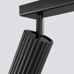 Oswietlenie-sufitowe - lampa oświetleniowa długa listwa 6 tub czarna karbon 6l sollux sl.1585 