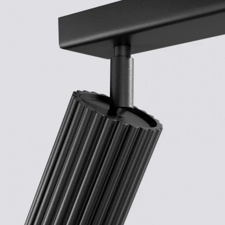 Oswietlenie-sufitowe - lampa oświetleniowa długa listwa 6 tub czarna karbon 6l sollux sl.1585 