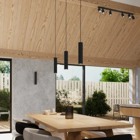 Oswietlenie-sufitowe - lampa oświetleniowa długa listwa 6 tub czarna karbon 6l sollux sl.1585 