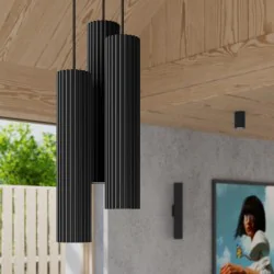 Oswietlenie-sufitowe - lampa oświetleniowa długa listwa 6 tub czarna karbon 6l sollux sl.1585 