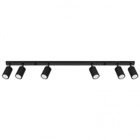 Oswietlenie-sufitowe - lampa oświetleniowa długa listwa 6 tub czarna karbon 6l sollux sl.1585 