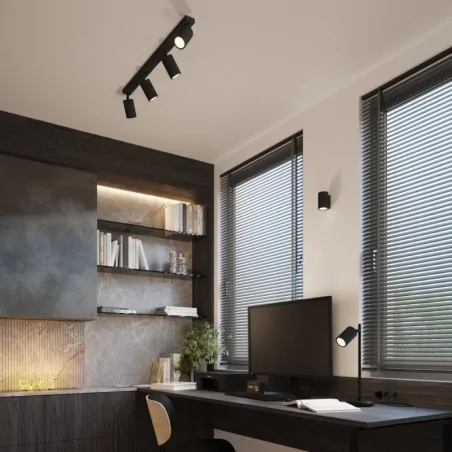 Lampki-biurkowe - lampa biurkowa nowoczesna do gabinetu karbon czarna sollux sl.1586 