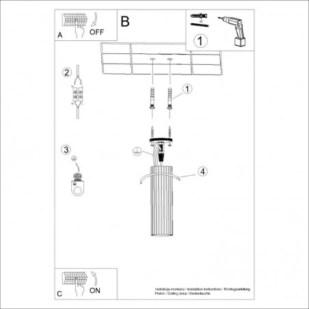 Oswietlenie-sufitowe - oprawa natynkowa tuba przysufitowa beż karbon 20 sollux sl.1588 