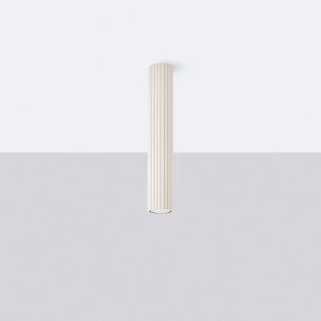 Oswietlenie-sufitowe - plafon na sufit tuba długa karbowana karbon 40 beżowy sollux sl.1590 