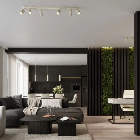 Lampy-sufitowe - lampa wisząca tuba kremowa falowana oprawa zwisająca karbon 1 beżowy sollux sl.1592 