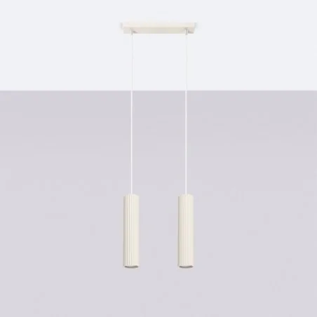 Lampy-sufitowe - lampa sufitowa 2 wiszące tuby karbon 2 beżowy sollux sl.1593 