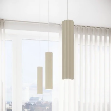 Lampy-sufitowe - lampa sufitowa 2 wiszące tuby karbon 2 beżowy sollux sl.1593 