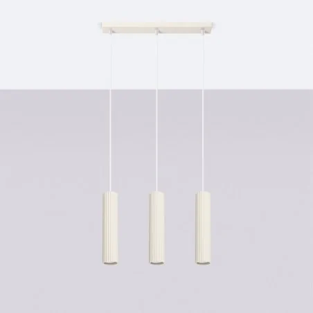 Lampy-sufitowe - lampa wisząca potrójna do kuchni nad wyspę karbon 3l beżowy sollux sl.1594 