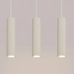 Lampy-sufitowe - lampa wisząca potrójna do kuchni nad wyspę karbon 3l beżowy sollux sl.1594 