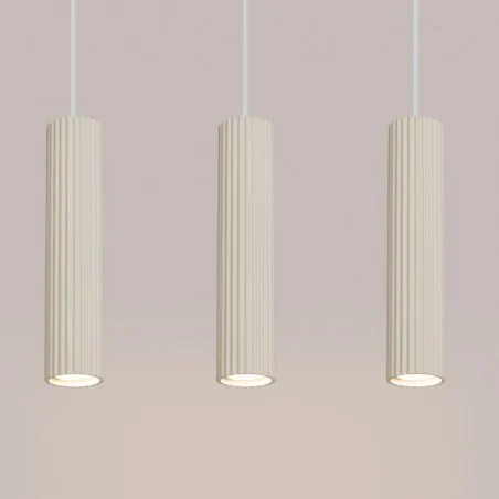 Lampy-sufitowe - lampa wisząca potrójna do kuchni nad wyspę karbon 3l beżowy sollux sl.1594 