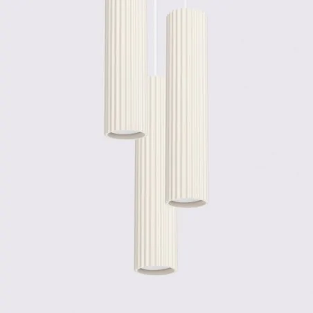 Lampy-sufitowe - lampa wisząca zwis potrójny 3 tuby sufitowe karbon 3p beżowy sollux sl.1595 