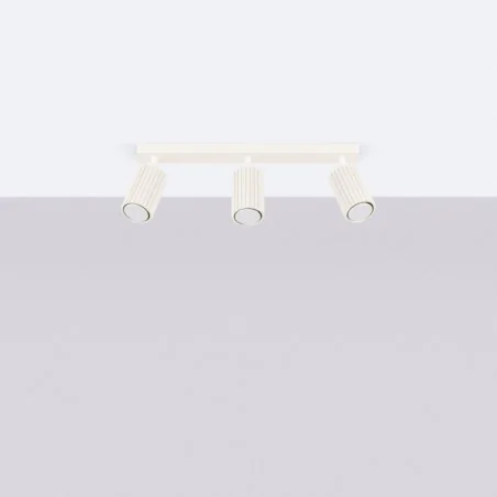 Oprawy-sufitowe - lampa sufitowa w formie listwy oświetleniowej 3 ruchome klosze beżowa karbon sl.1600 sollux 