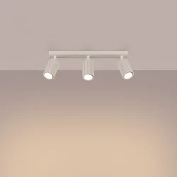 Oprawy-sufitowe - lampa sufitowa w formie listwy oświetleniowej 3 ruchome klosze beżowa karbon sl.1600 sollux 