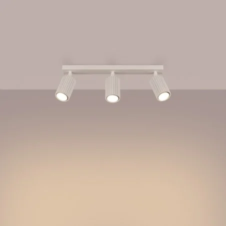 Oprawy-sufitowe - lampa sufitowa w formie listwy oświetleniowej 3 ruchome klosze beżowa karbon sl.1600 sollux 