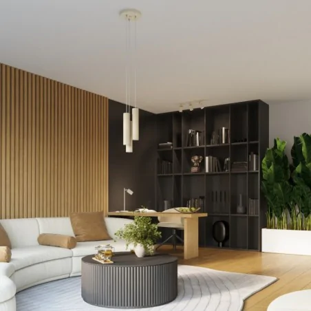 Oprawy-sufitowe - lampa sufitowa w formie listwy oświetleniowej 3 ruchome klosze beżowa karbon sl.1600 sollux 