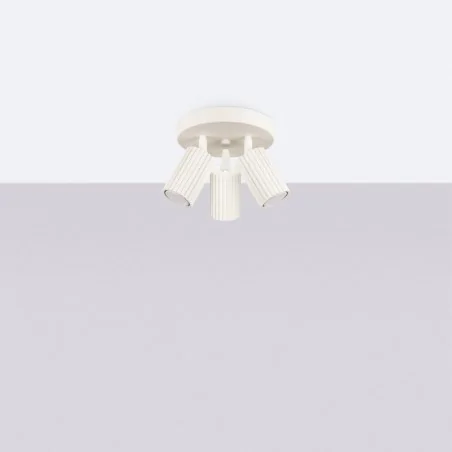 Oswietlenie-sufitowe - plafon przysufitowy spot potrójny karbon 3p beżowy sollux sl.1601 