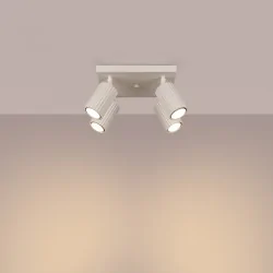 Oprawy-sufitowe - lampa sufitowa poczwórna beżowa spot gu10 karbon sl.1602 sollux 