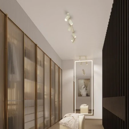 Oprawy-sufitowe - lampa sufitowa poczwórna beżowa spot gu10 karbon sl.1602 sollux 