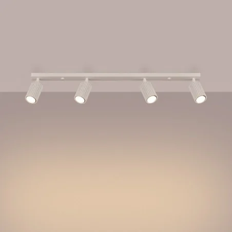 Oswietlenie-sufitowe - plafon długa lampa na sufit 4 tuby karbon 4l beżowy sollux sl.1603 