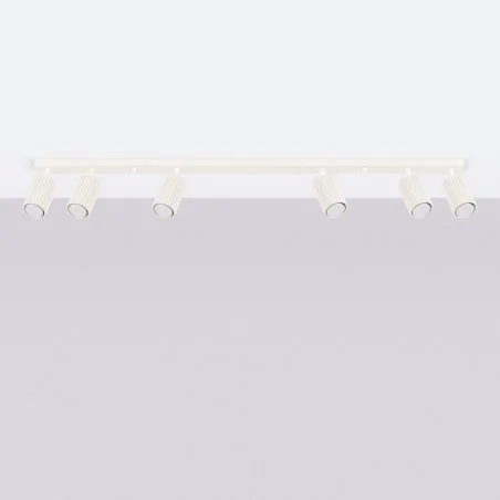 Oswietlenie-sufitowe - listwa oświetleniowa długa 6 tub karbon 6l beżowy sollux sl.1604 