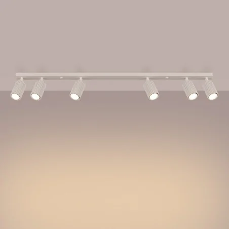 Oswietlenie-sufitowe - listwa oświetleniowa długa 6 tub karbon 6l beżowy sollux sl.1604 