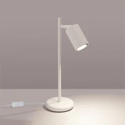 Lampki-biurkowe - lampa biurkowa minimalistyczna stołowa karbon beżowa sollux sl.1605 