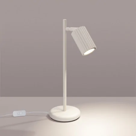 Lampki-biurkowe - lampa biurkowa minimalistyczna stołowa karbon beżowa sollux sl.1605 