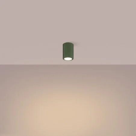 Oswietlenie-sufitowe - plafon sufitowy tuba karbon 10 zielona oliwkowa sollux sl.1606 