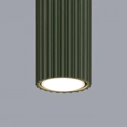 Oswietlenie-sufitowe - plafon tuba natynkowa lampa przysufitowa karbon 20 zielony oliwkowy sollux sl.1607 