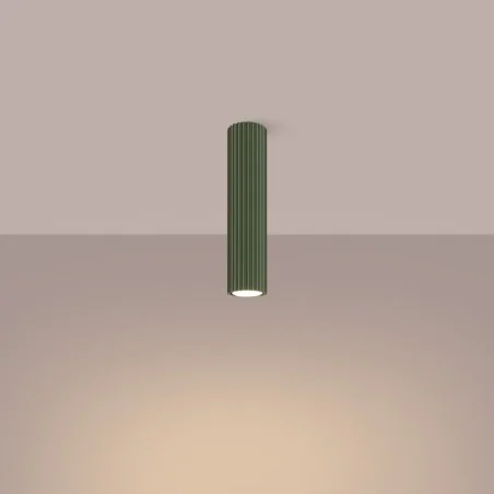 Oswietlenie-sufitowe - plafon tuba natynkowa punktowa gu10 karbon 30 zielony oliwkowy sollux sl.1608 