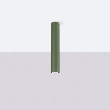 Oswietlenie-sufitowe - lampa przysufitowa tuba długa karbon 40 zielony oliwkowy sollux sl.1609 